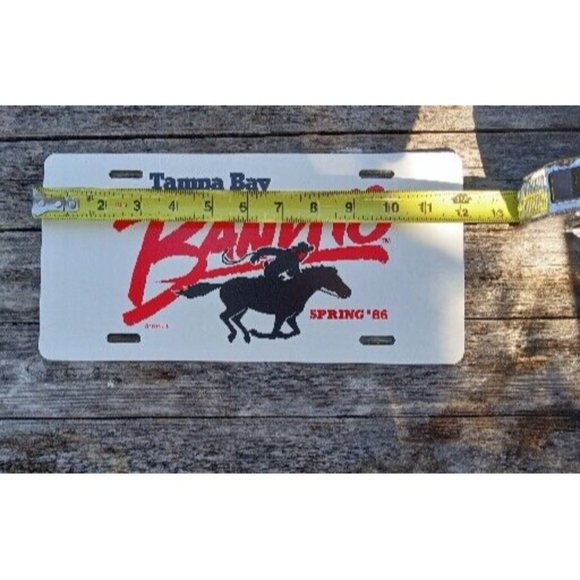 Tampa Bay Bandits License Plate plastic USFL 1982 Spring '86 Fast Shipping!! - Picture 3 of 4